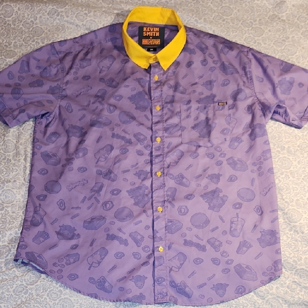 Enjoy This Limited RSVLTS & Kevin Smith Purple Graphic Men's Botton Up Shirt